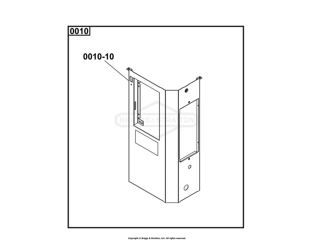 6911-00 - Right Panel Assembly / Right Panel Assembly Diagram and Parts List for 040746-00  Briggs and Stratton Generator